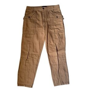 Banana Republic Women’s Cotton Brown Cropped Cargo Pants, Size 8, Camel Color